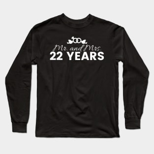 22nd Wedding Anniversary Couples Gift Long Sleeve T-Shirt